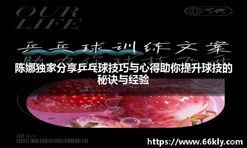 陈娜独家分享乒乓球技巧与心得助你提升球技的秘诀与经验