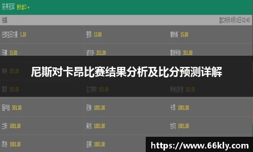 尼斯对卡昂比赛结果分析及比分预测详解